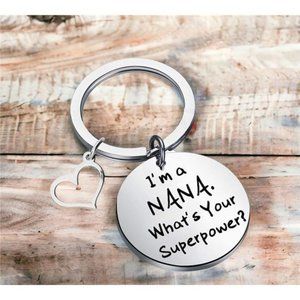 Keychain Nana Gifts |  Nana Superpower Grandmother Gifts Metal Keyring